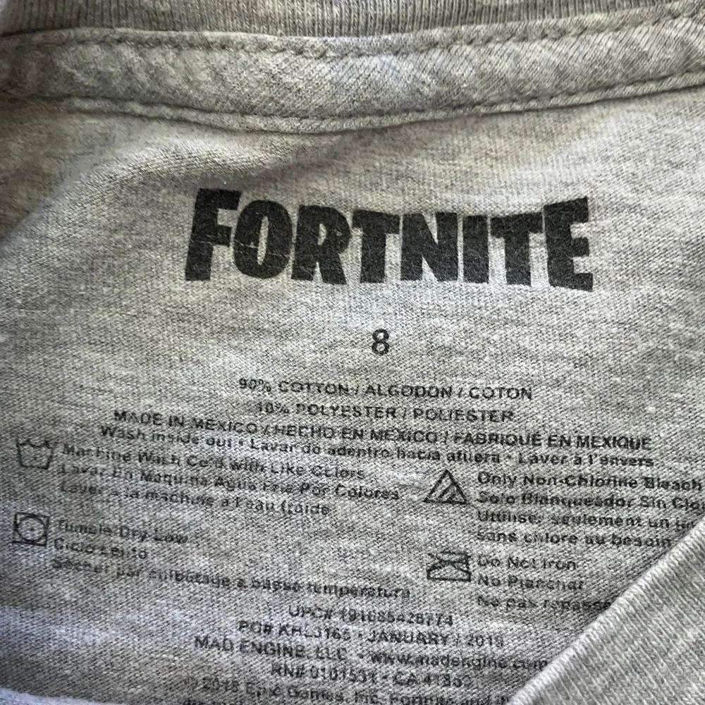 Fortnite Kids‎ Graphic Llama Tee - Gray with Multicolor Design
